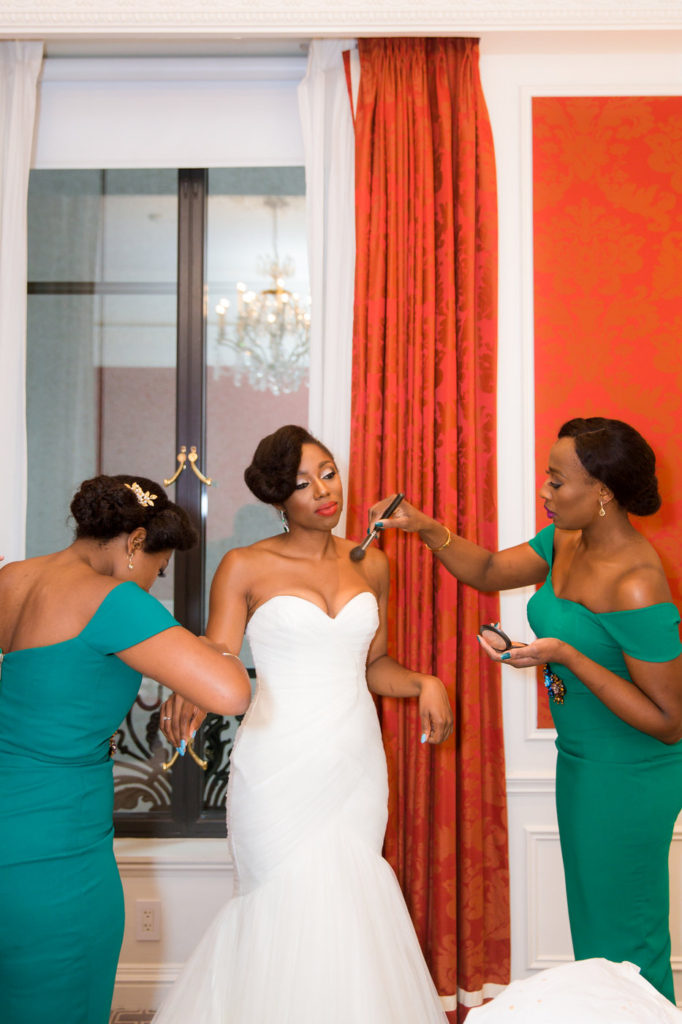 black bride and bridesmaids new york city wedding planner statuesque events