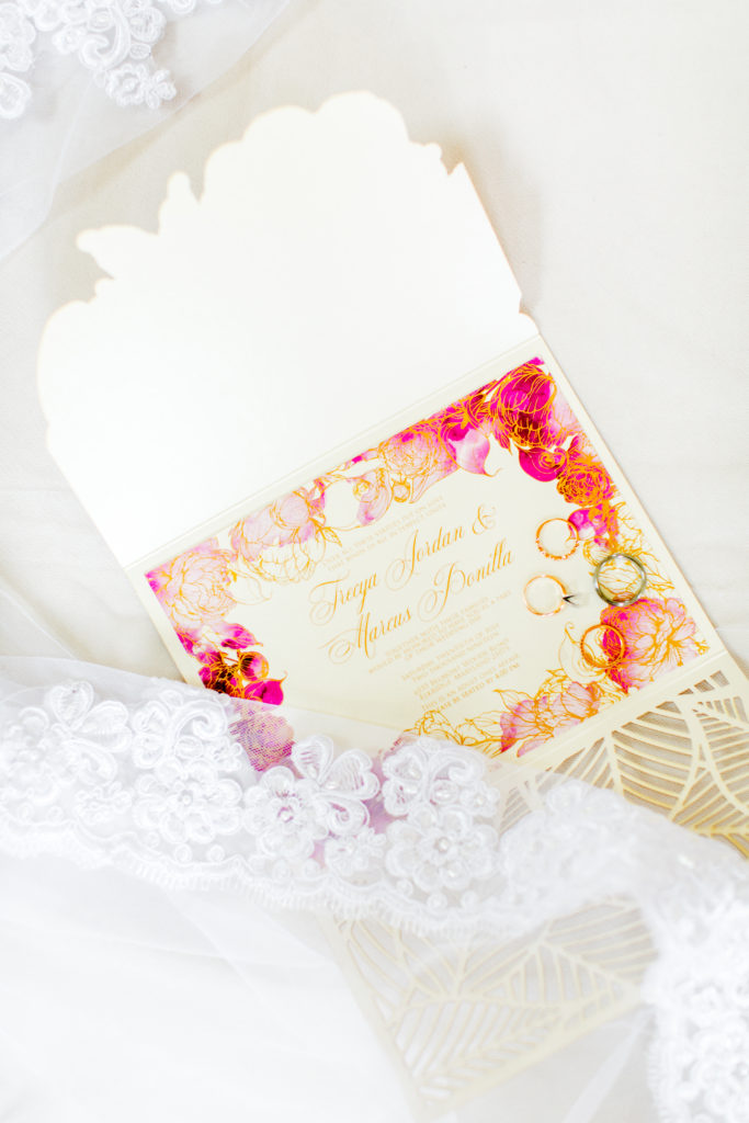 Luxurious pink wedding invitations statuesque events