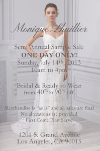 monique lhuillier wedding dress sale