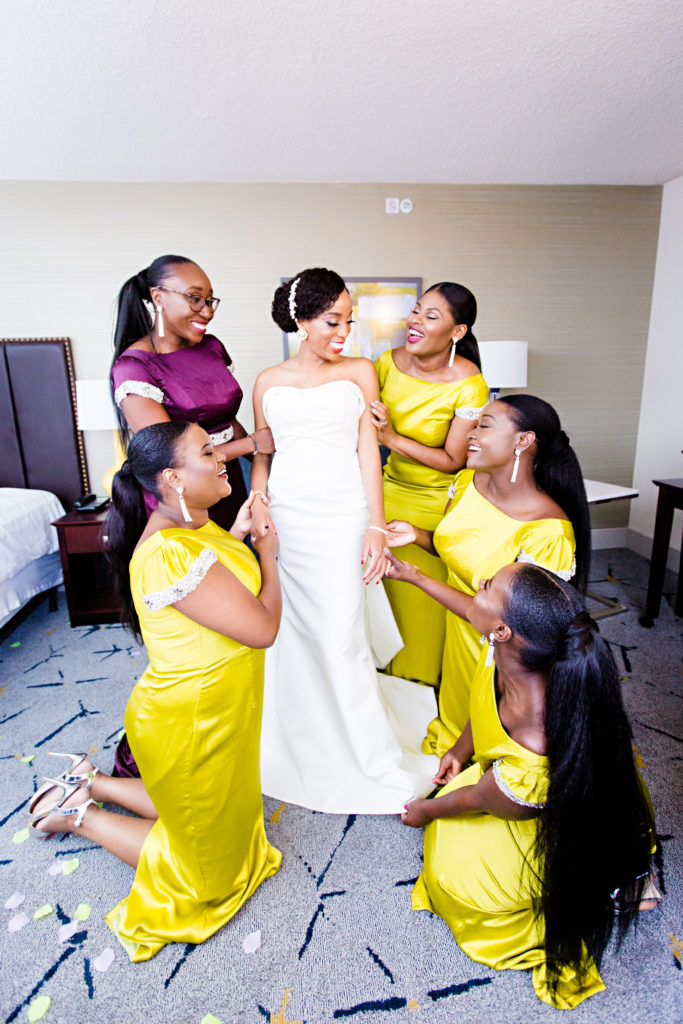 chartreuse bridesmaids dress statuesque events maryland wedding planner