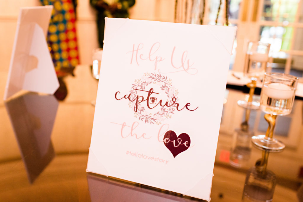 wedding hashtag sign maryland wedding planner statuesque events