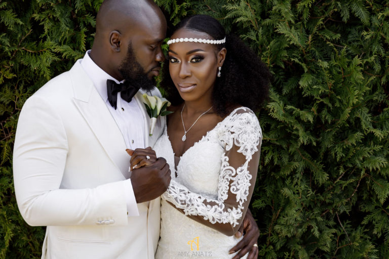 black bride and groom statuesque events