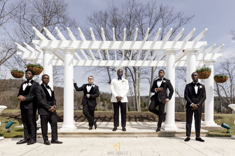 white tux groom wedding day statuesque events