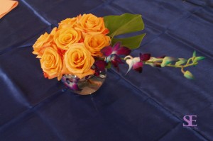 rose and orchid centerpiece