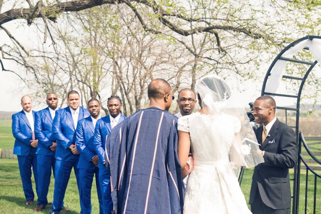 Blue Groomsmen suits Crystal and Jay wedding ceremony at Walker's Overlook by Asa Photography Statuesque Events Wedding Planning