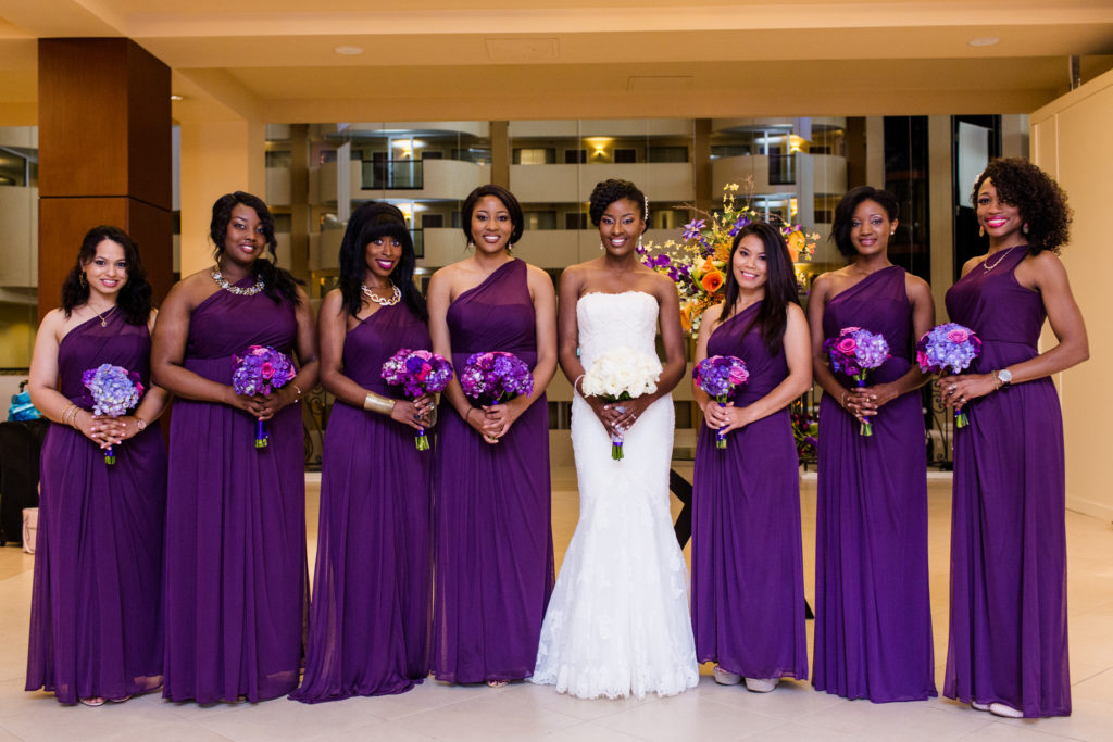 bridesmaids in purple nigerian wedding planner washington dc maryland virginia